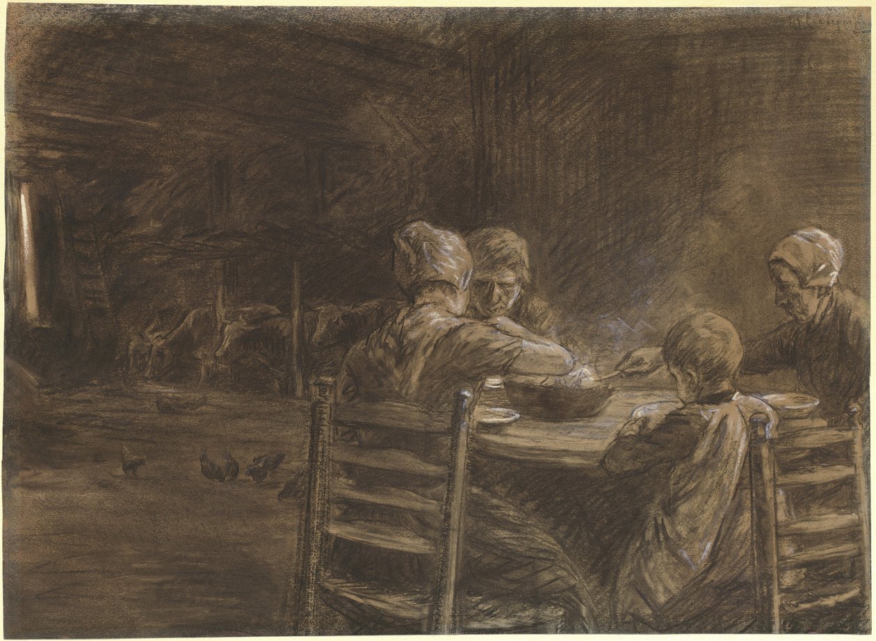Contadini della Frisia orientale che mangiano la cena da Max Liebermann