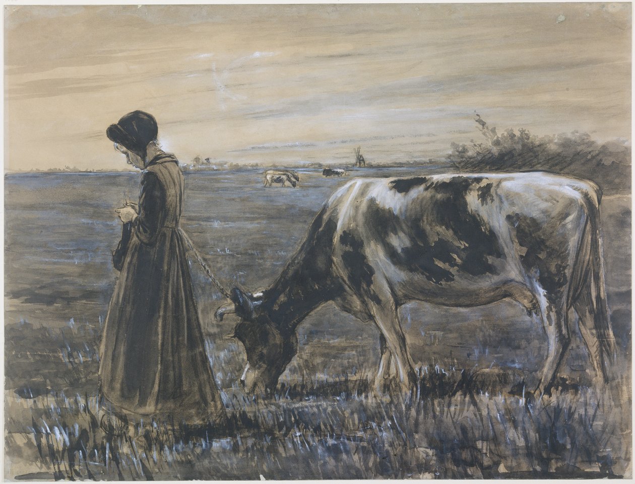 Ragazza con mucca da Max Liebermann