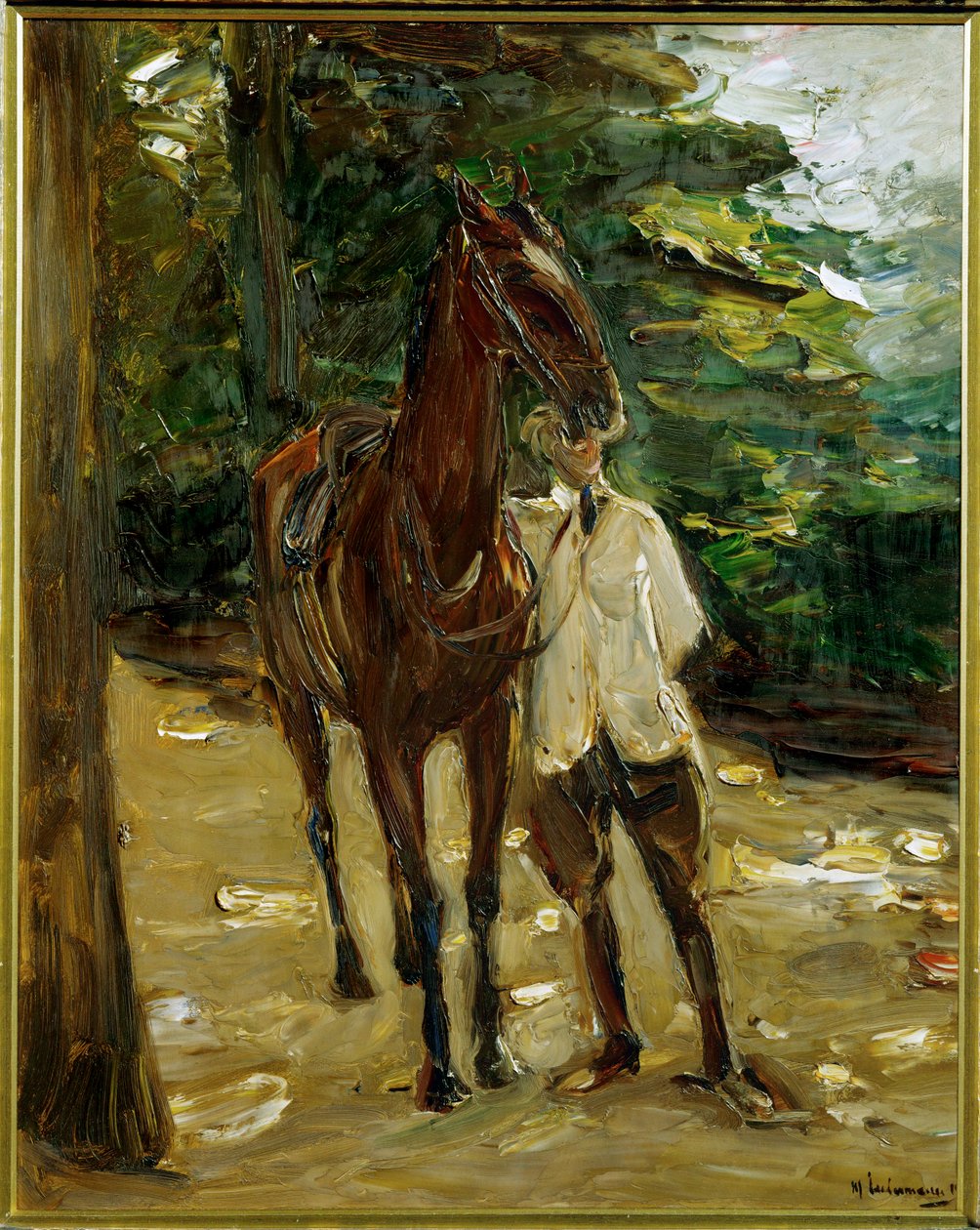 Groom con cavallo (ansimante) da Max Liebermann
