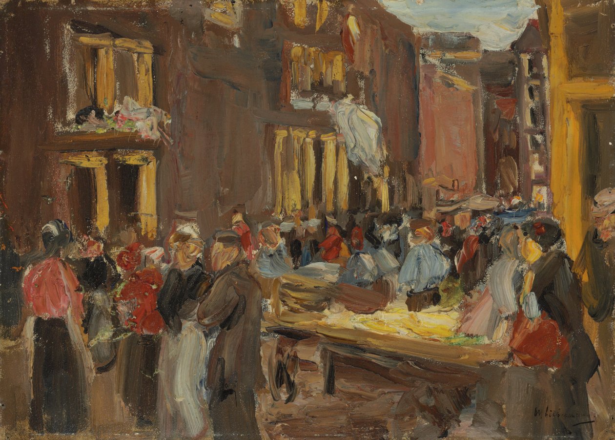 Quartiere ebraico ad Amsterdam; Judengasse ad Amsterdam, angolo Jodenbreestraat, 1905 da Max Liebermann