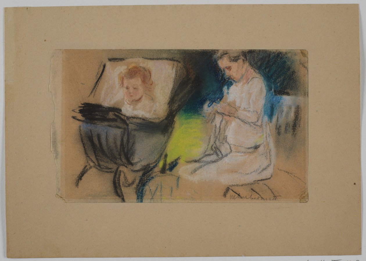 Bambino in carrozzina e bambinaia da Max Liebermann