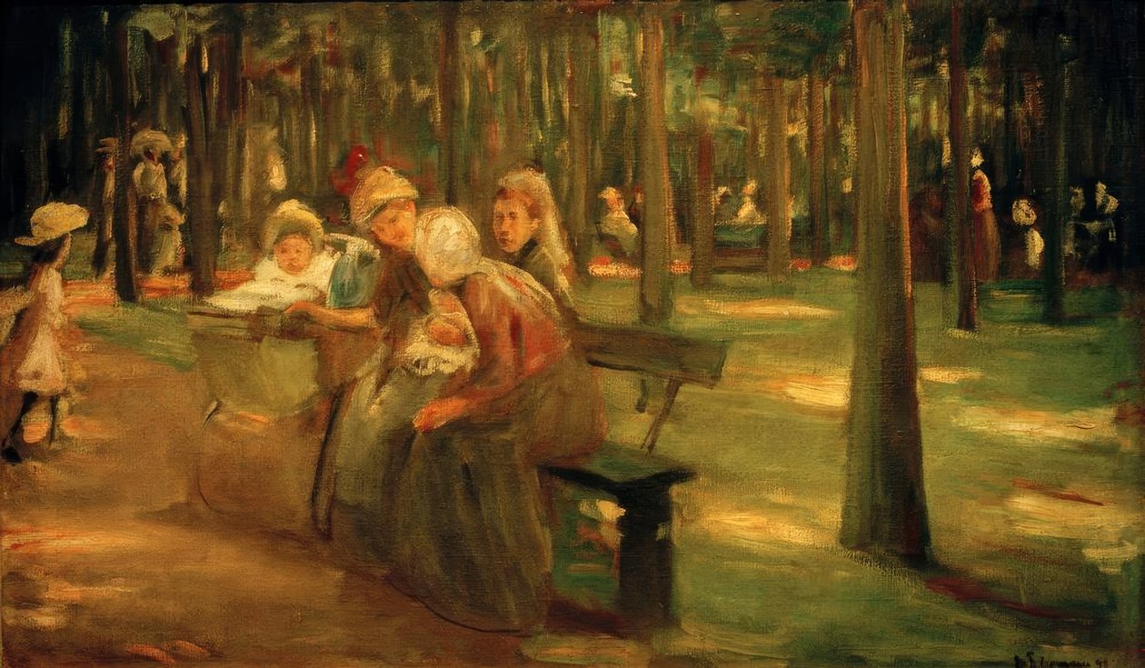 Bambinaia e bambine nel Tiergarten da Max Liebermann