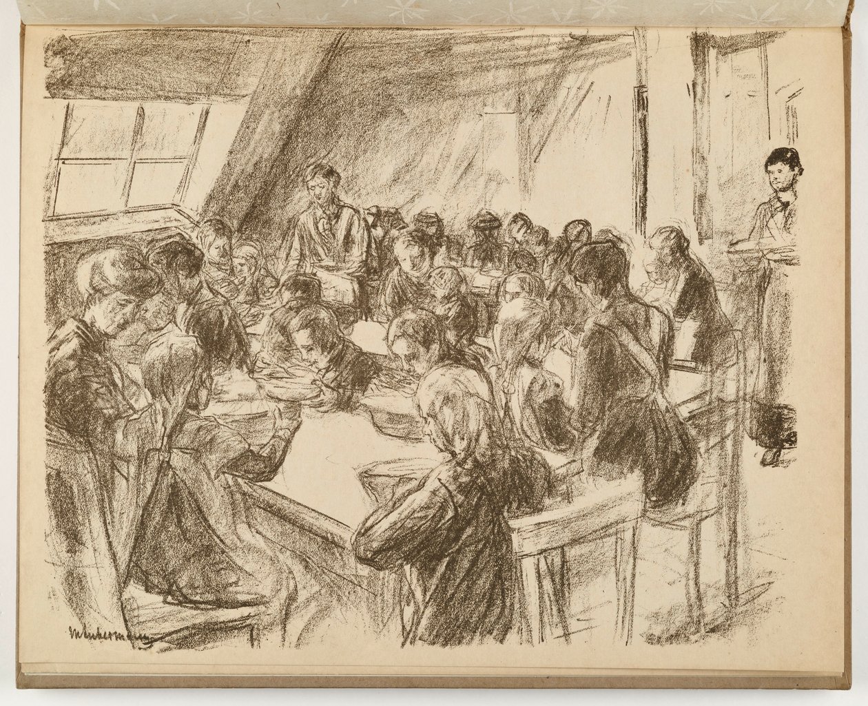 Mensa popolare per bambini (illustrazione da: Arte e artisti XIII, 6) da Max Liebermann