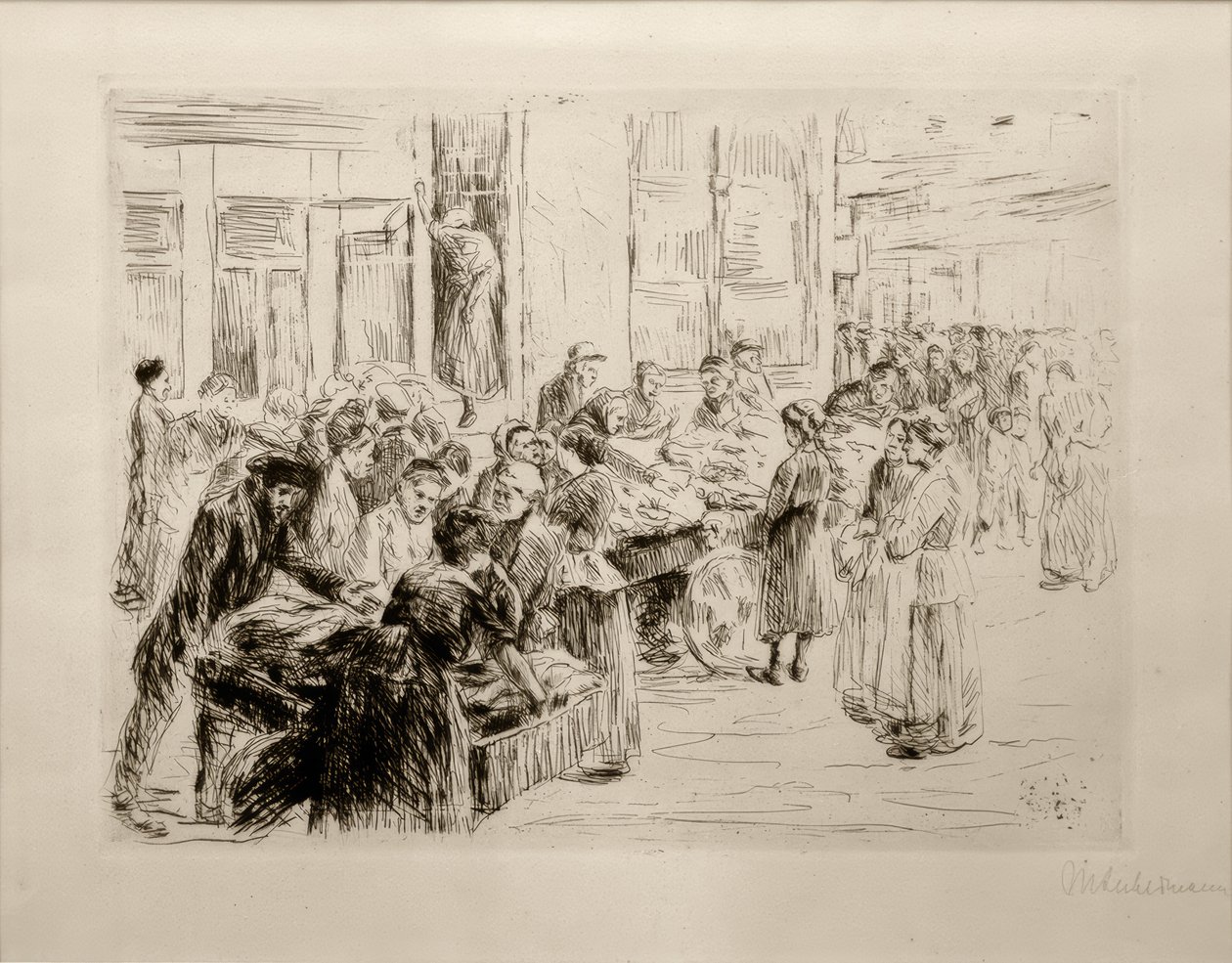 Dal quartiere ebraico di Amsterdam, commercio di carri da Max Liebermann