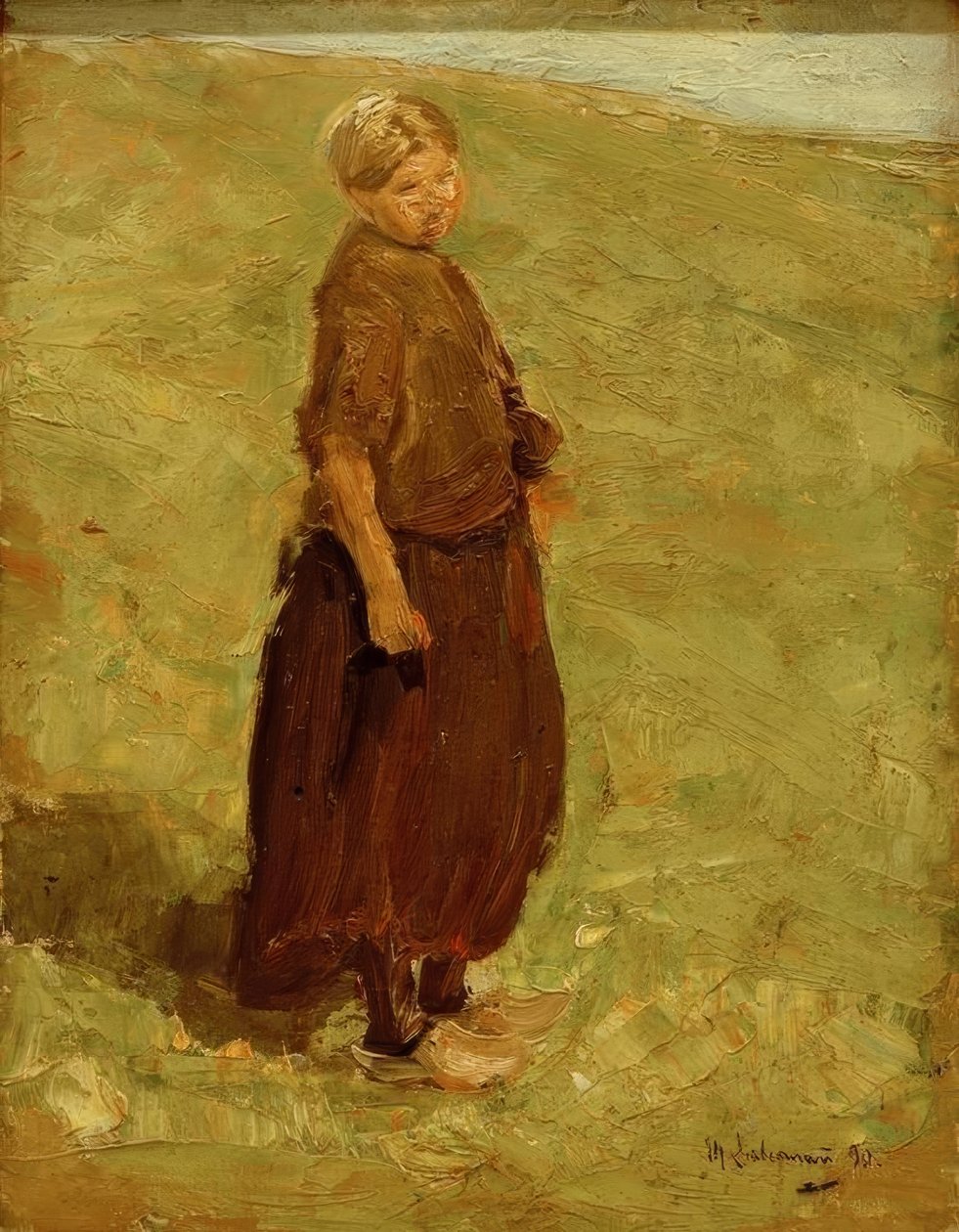Ragazza sulla duna, in piedi verso destra da Max Liebermann
