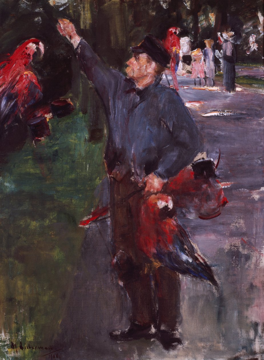 Uomo con pappagalli da Max Liebermann