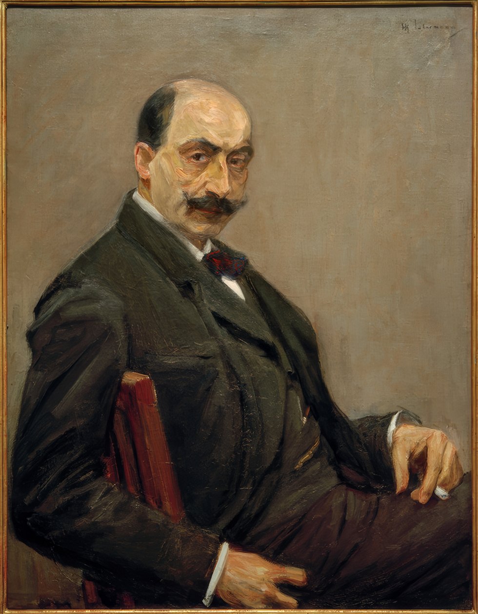 Autoritratto verso destra con la sigaretta nella mano sinistra da Max Liebermann