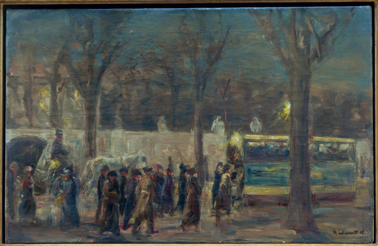 Scena di strada alla Porta di Brandeburgo (Sera alla Porta di Brandeburgo) da Max Liebermann