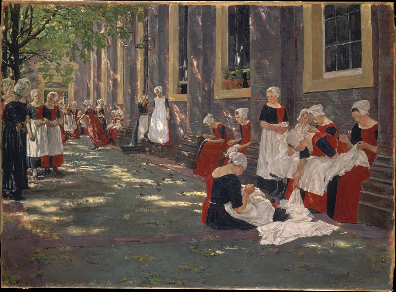 Il cortile dell’orfanotrofio di Amsterdam: l’ora di ricreazione all’orfanotrofio di Amsterdam da Max Liebermann