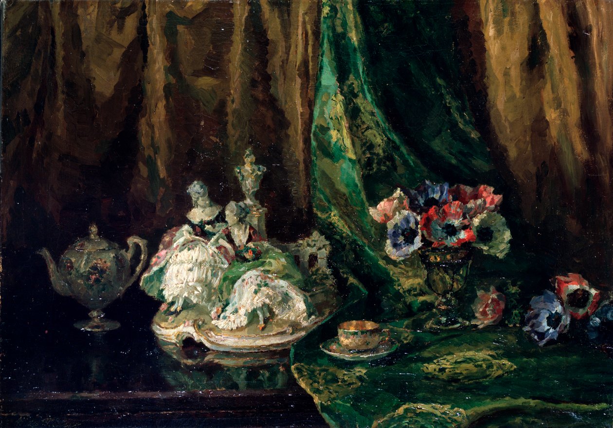 Natura morta con porcellana e fiori, XX secolo da Max Müller