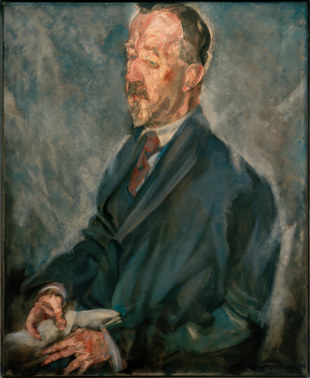 Max Oppenheimer, "Heinrich Mann" / Huile sur toile, 1912 da Max Oppenheimer