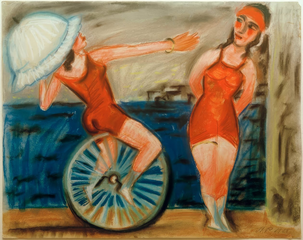 Ciclisti su monociclo da Max Pechstein