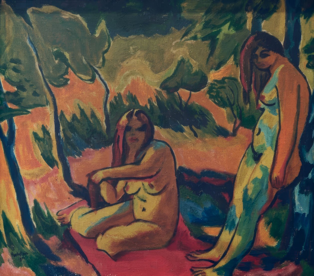 Donne ai margini del bosco da Max Pechstein