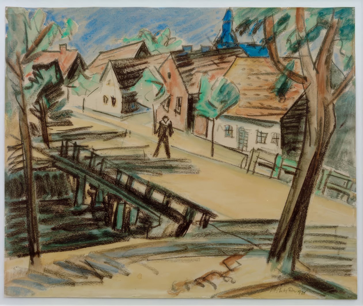 Grande ponte sul canale del mulino – Leba / Pomerania da Max Pechstein