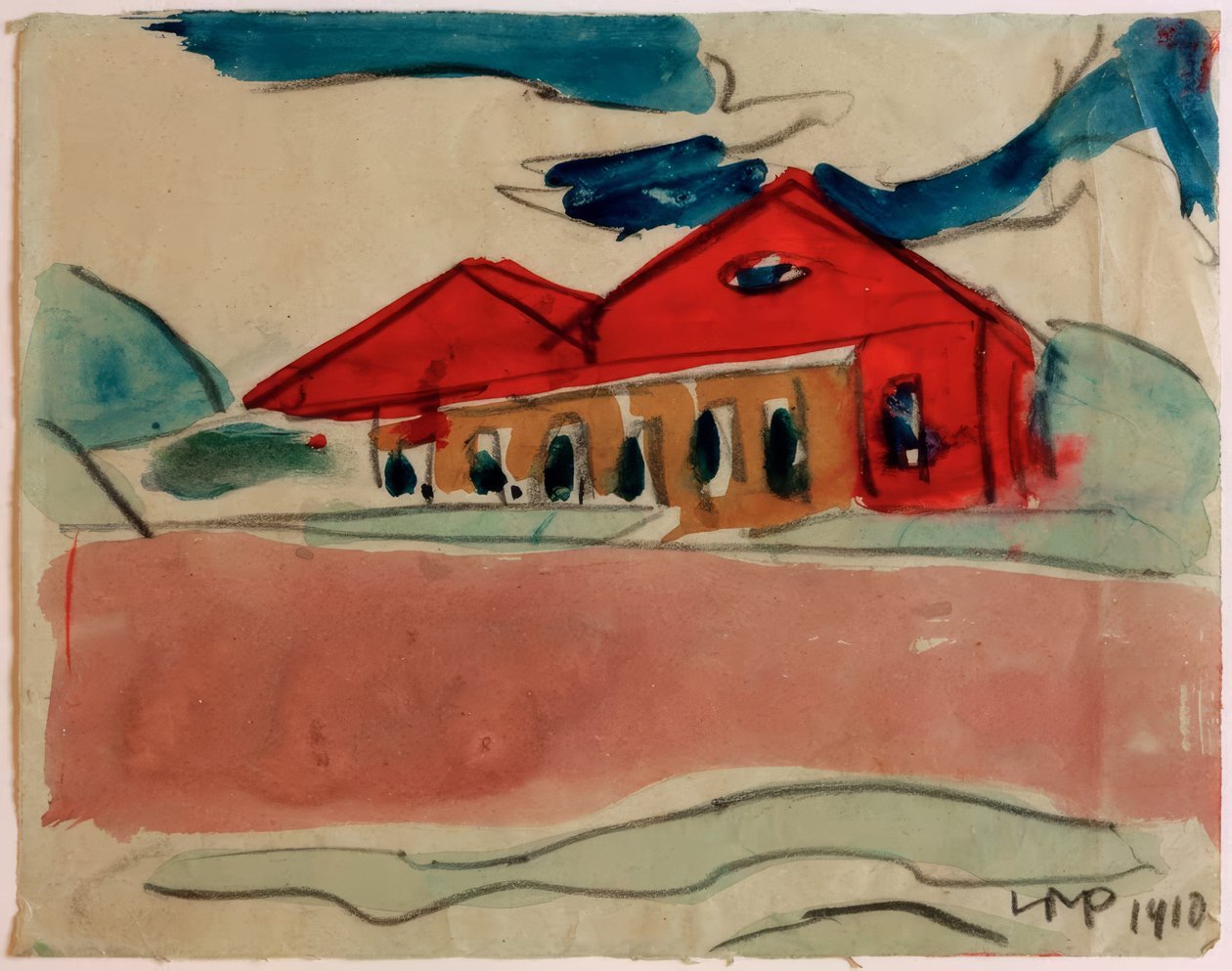 Casa sulla spiaggia (stabilimento balneare) da Max Pechstein