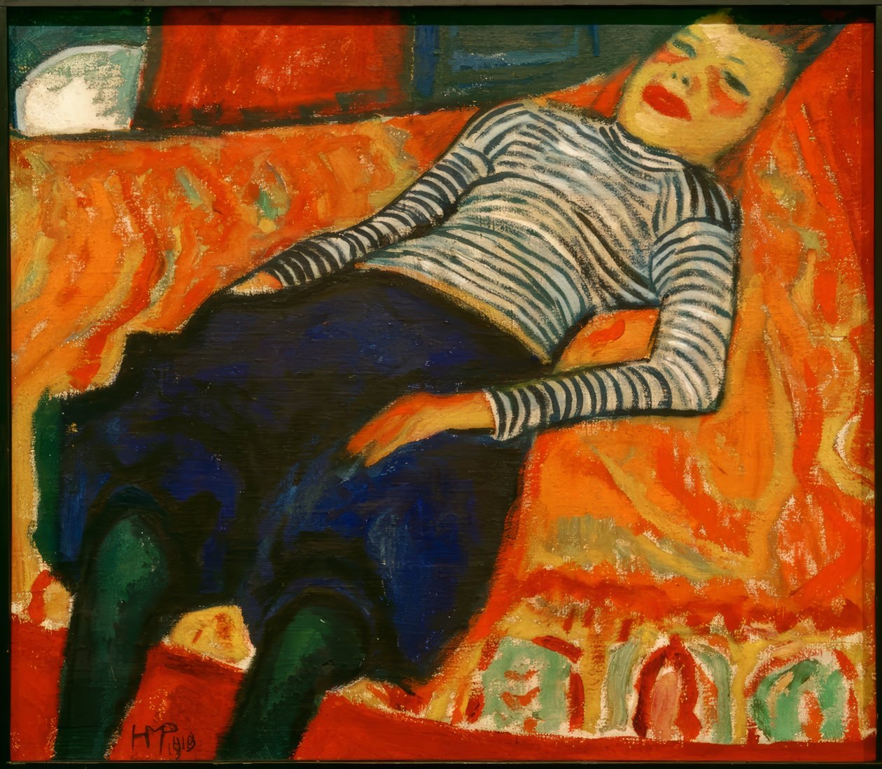 Ragazza sdraiata da Max Pechstein