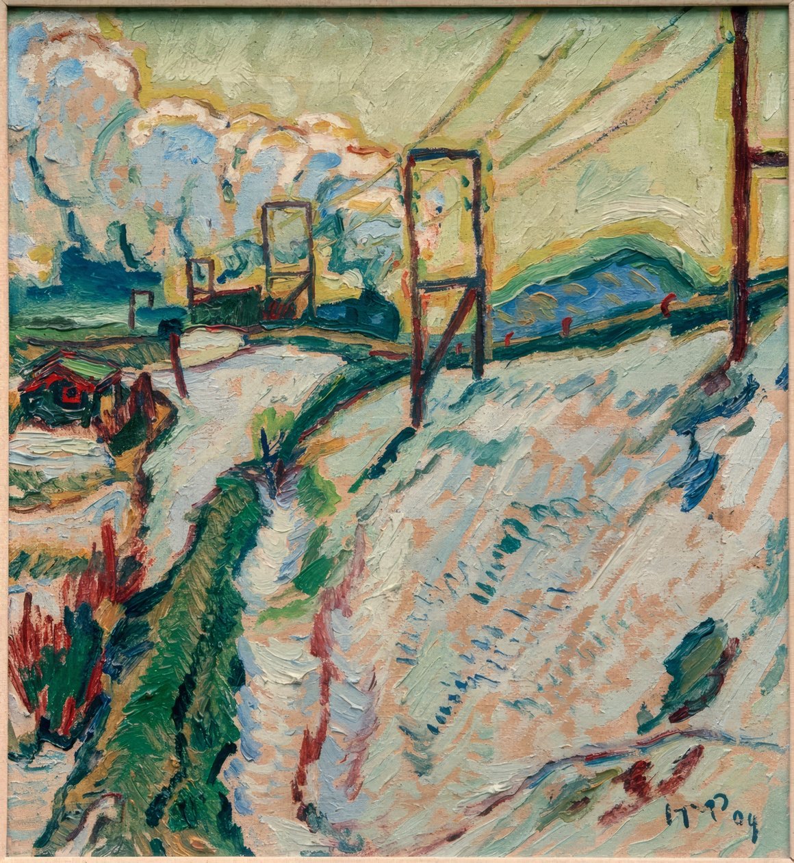 Neve di marzo: il terrapieno ferroviario da Max Pechstein