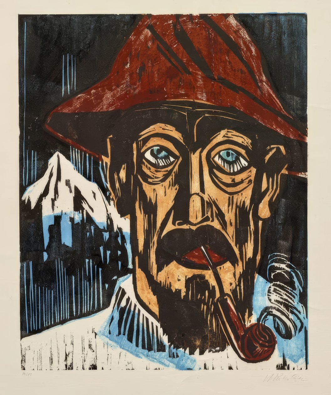 Uomo con pipa  da Max Pechstein