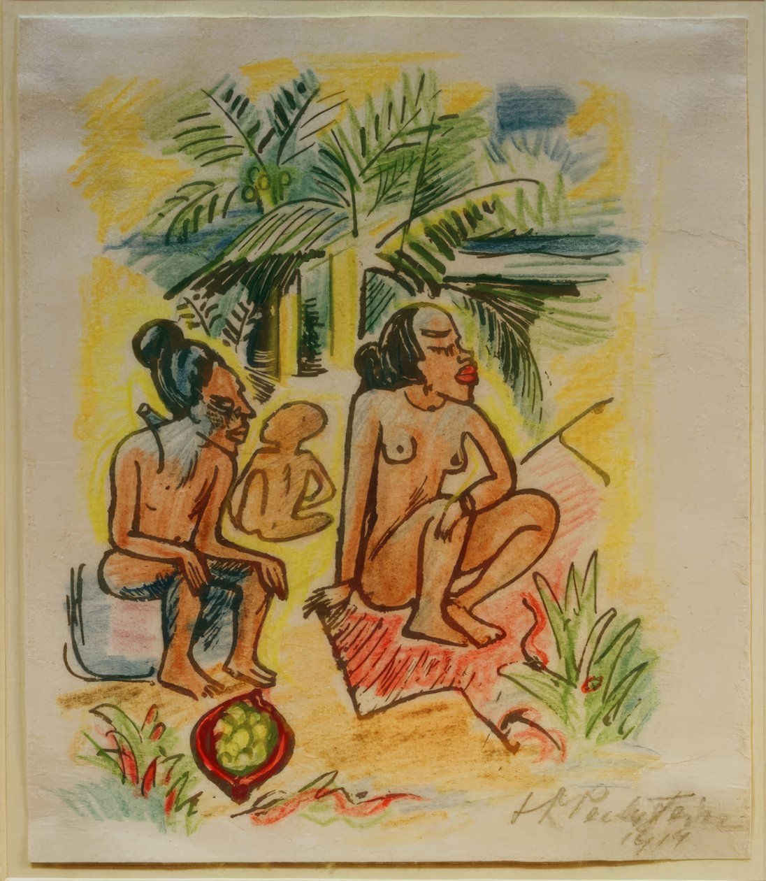 Foto di viaggio Italia - Mari del Sud (Tre donne sedute) da Max Pechstein