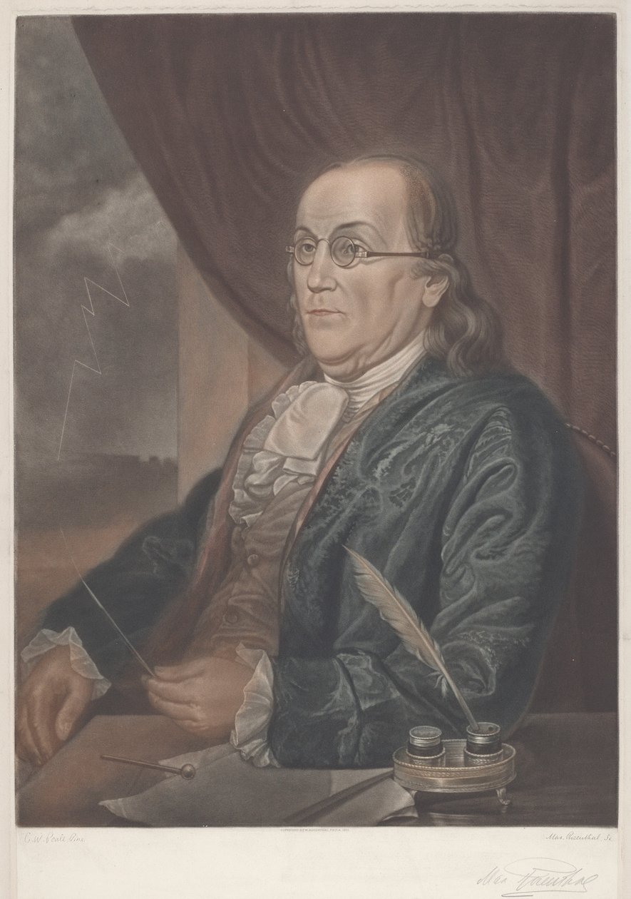 Benjamin Franklin da Max Rosenthal after Charles Willson Peale