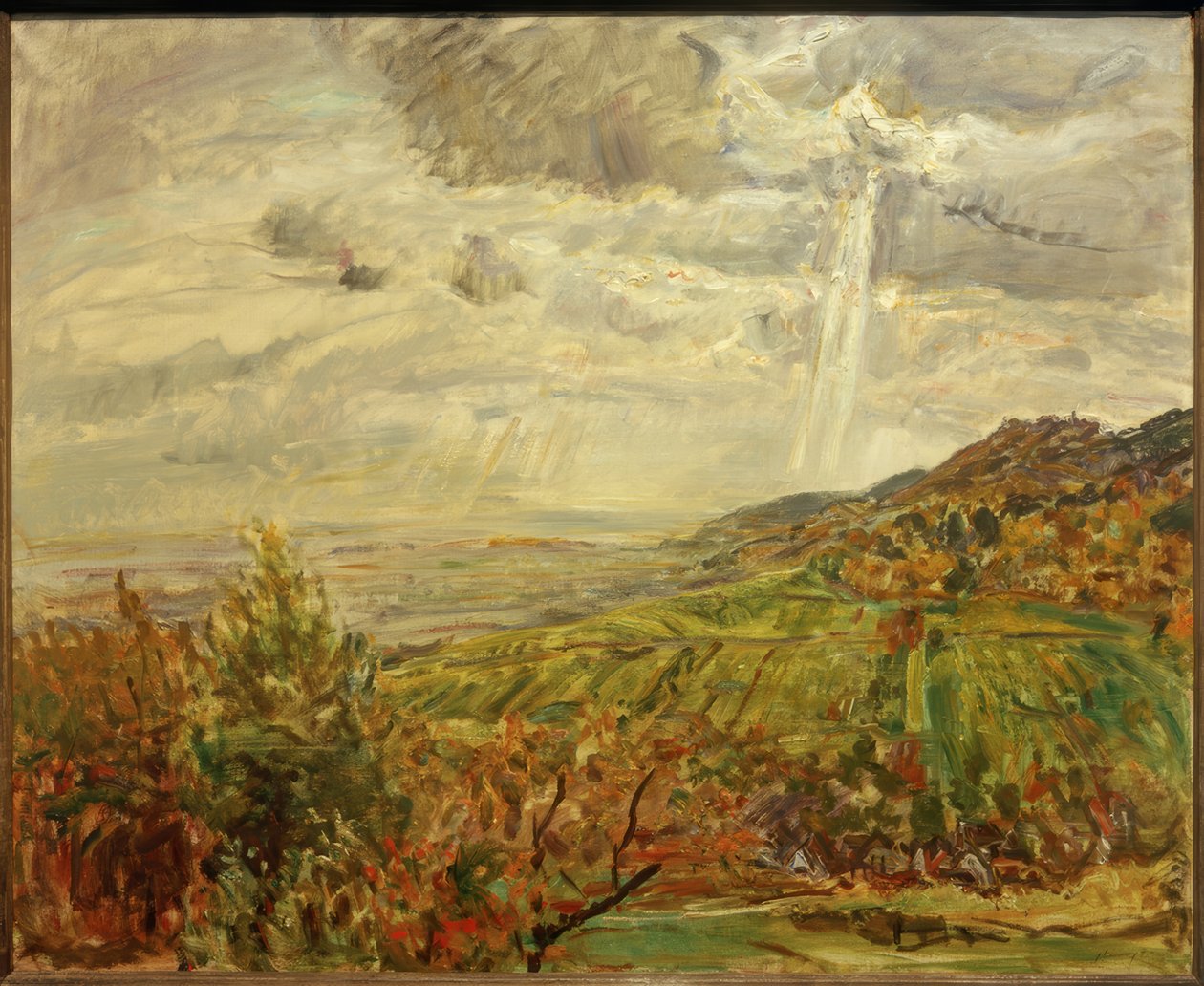 Tempesta di fulmini in autunno precoce vicino a Neukastel da Max Slevogt