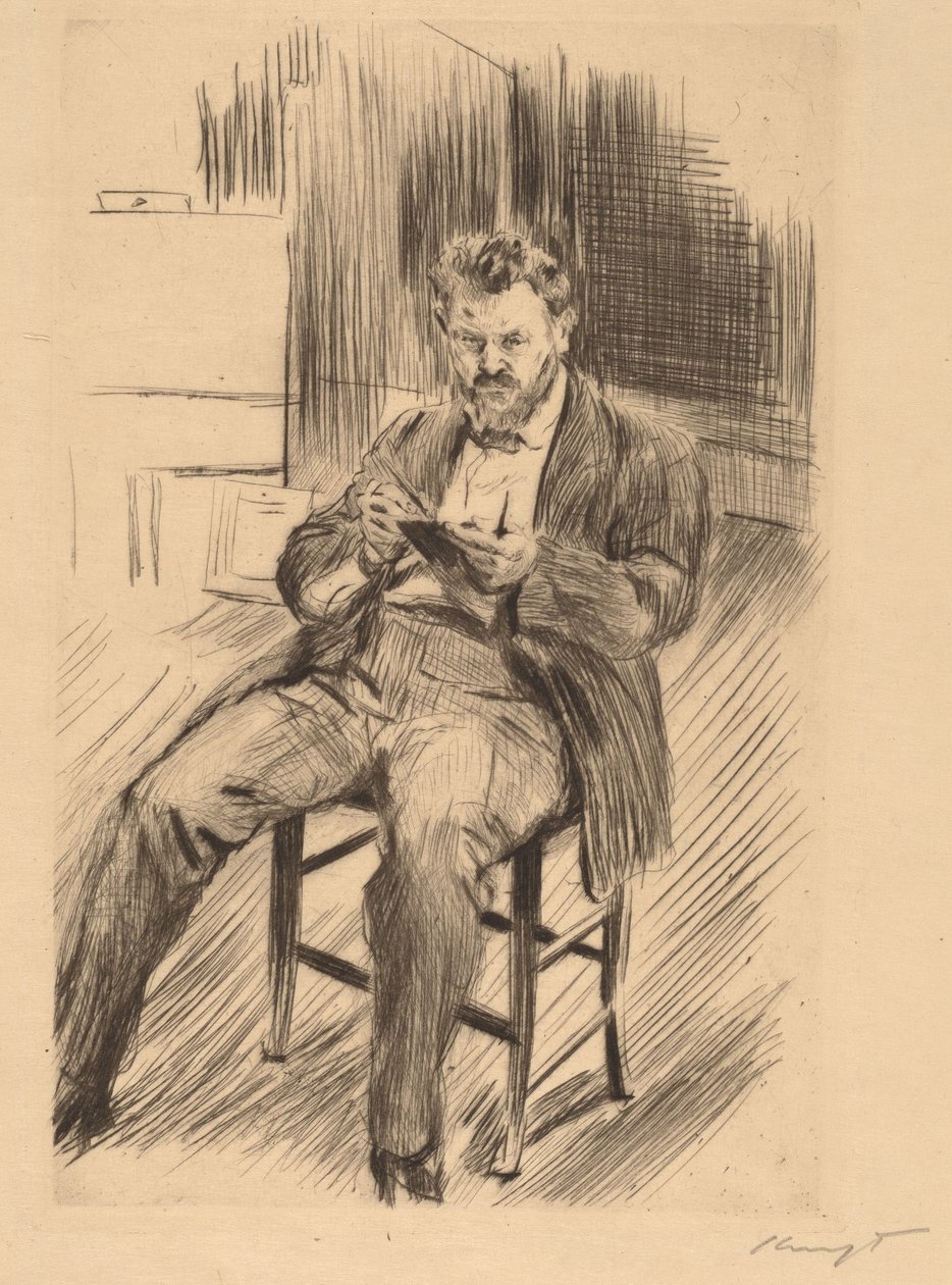 Autoritratto (schizzo nel suo studio) da Max Slevogt