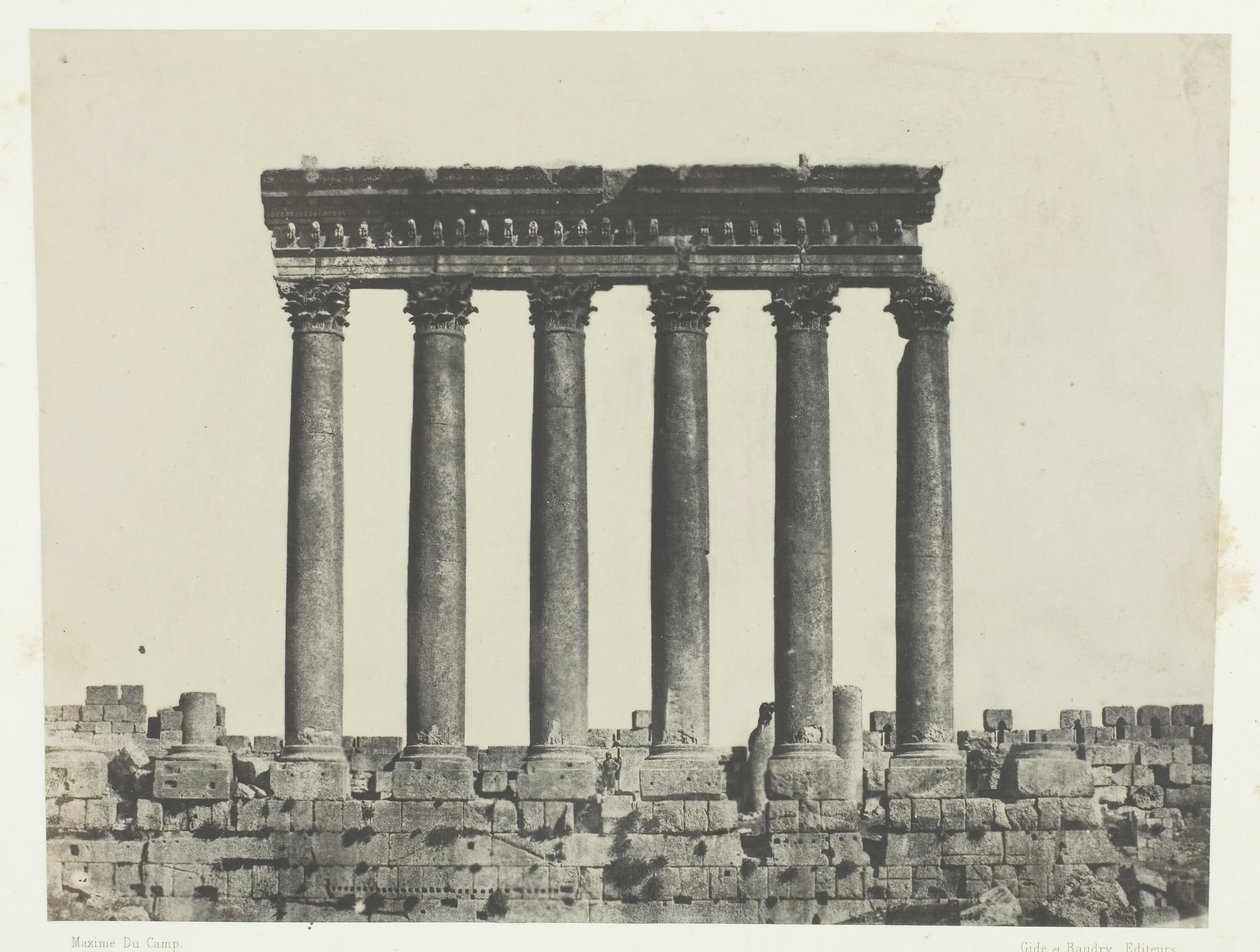 Baalbeck Heliopolis, Colonnato del Tempio del Sole, Siria da Maxime Du Camp