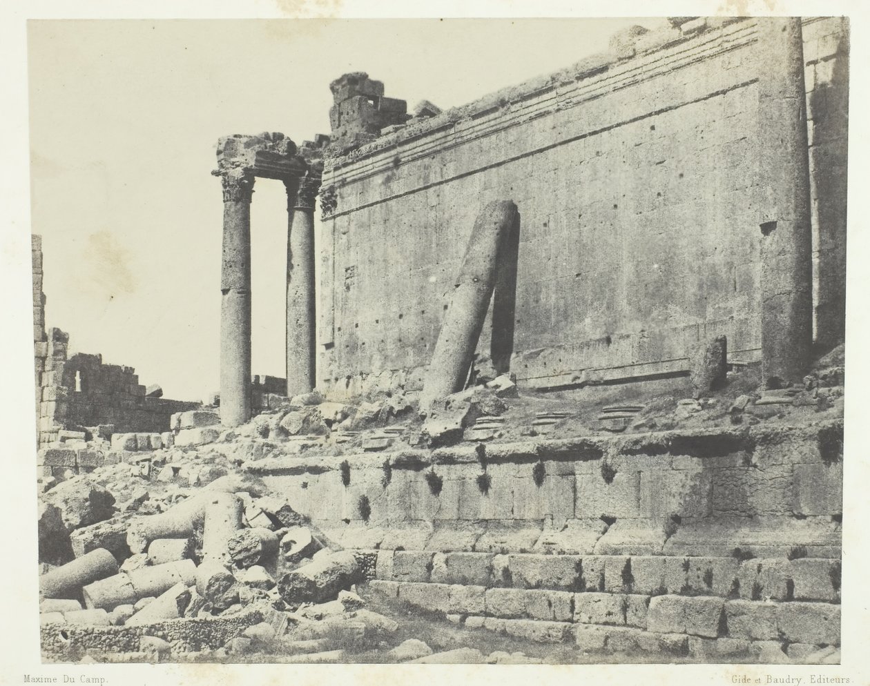 Baalbeck Heliopolis, Tempio di Giove, Facciata Orientale, Siria da Maxime Du Camp