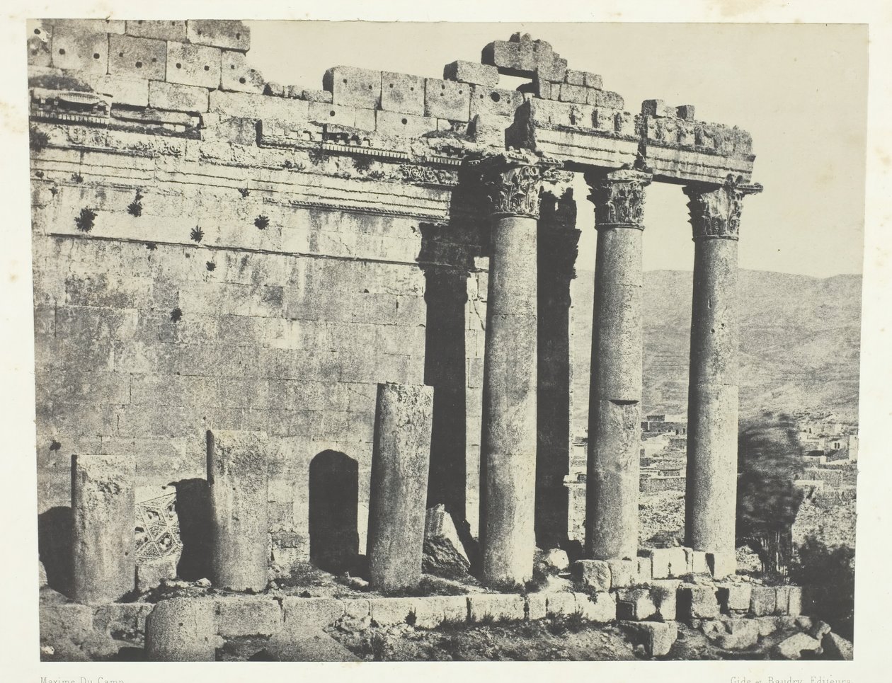 Baalbeck Heliopolis, Tempio di Giove, Facciata Occidentale, Siria da Maxime Du Camp