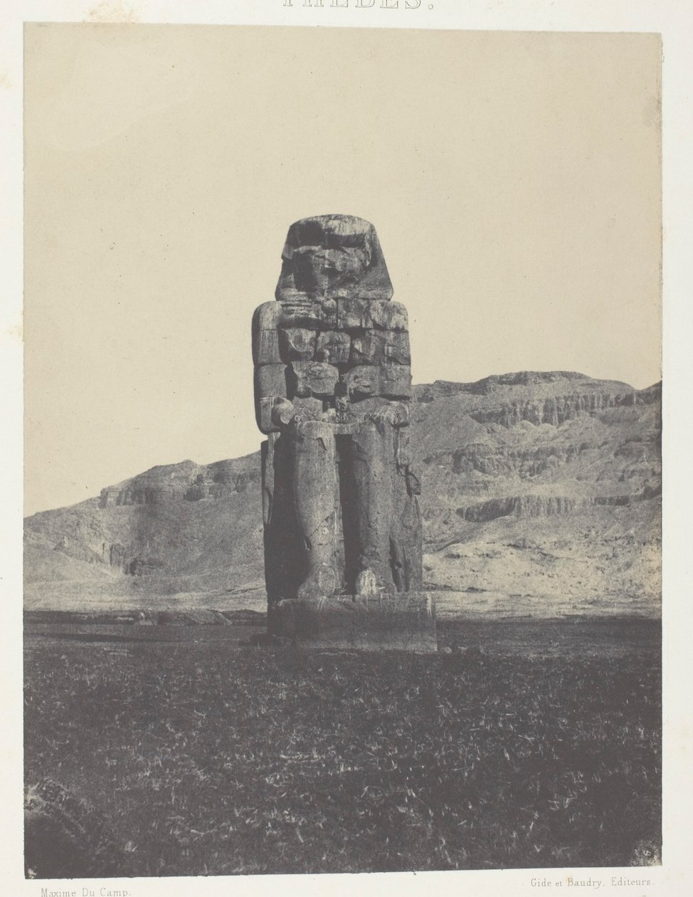 Gournah, Statua di Memnone; Tebe da Maxime Du Camp