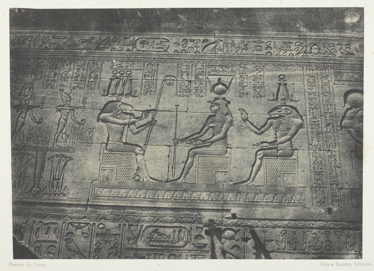 Grande Tempio di Denderah (Teutyres), Sculture della facciata posteriore; Alto Egitto, lastra 19 dall