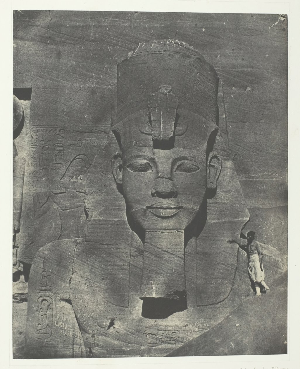 Ibsamboul, Colosso Mediale Sepolto dello Speos di Phrè Nubia, Palestina e Siria, 1849-51, stampato 1852 da Maxime Du Camp