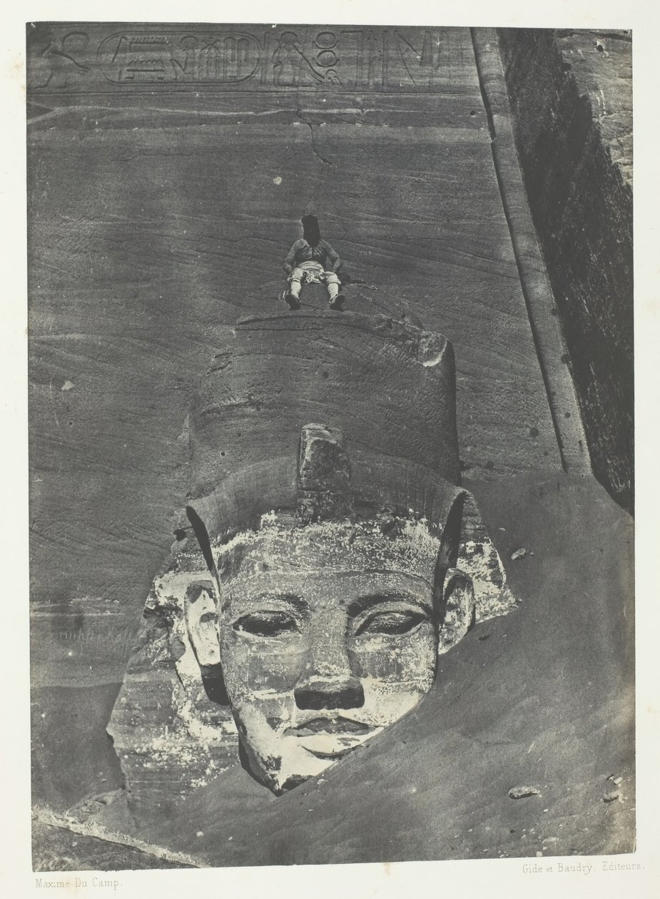 Ibsamboul, Colosso Occidentale del Tempio di Phrè, Nubia, 1849-51, stampato 1852 da Maxime Du Camp