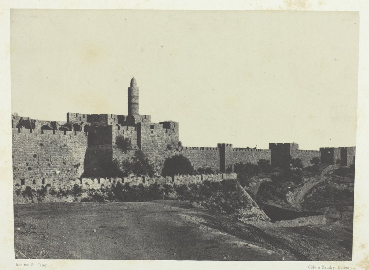Gerusalemme, Mura occidentali; Palestina da Maxime Du Camp