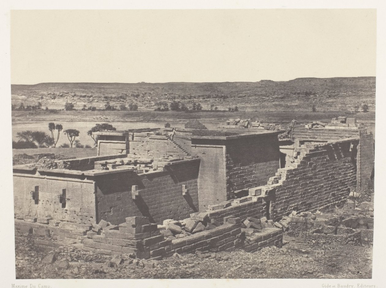 Kalabscheh, vista generale del tempio di Kalabscheh (Talmis); Nubia da Maxime Du Camp