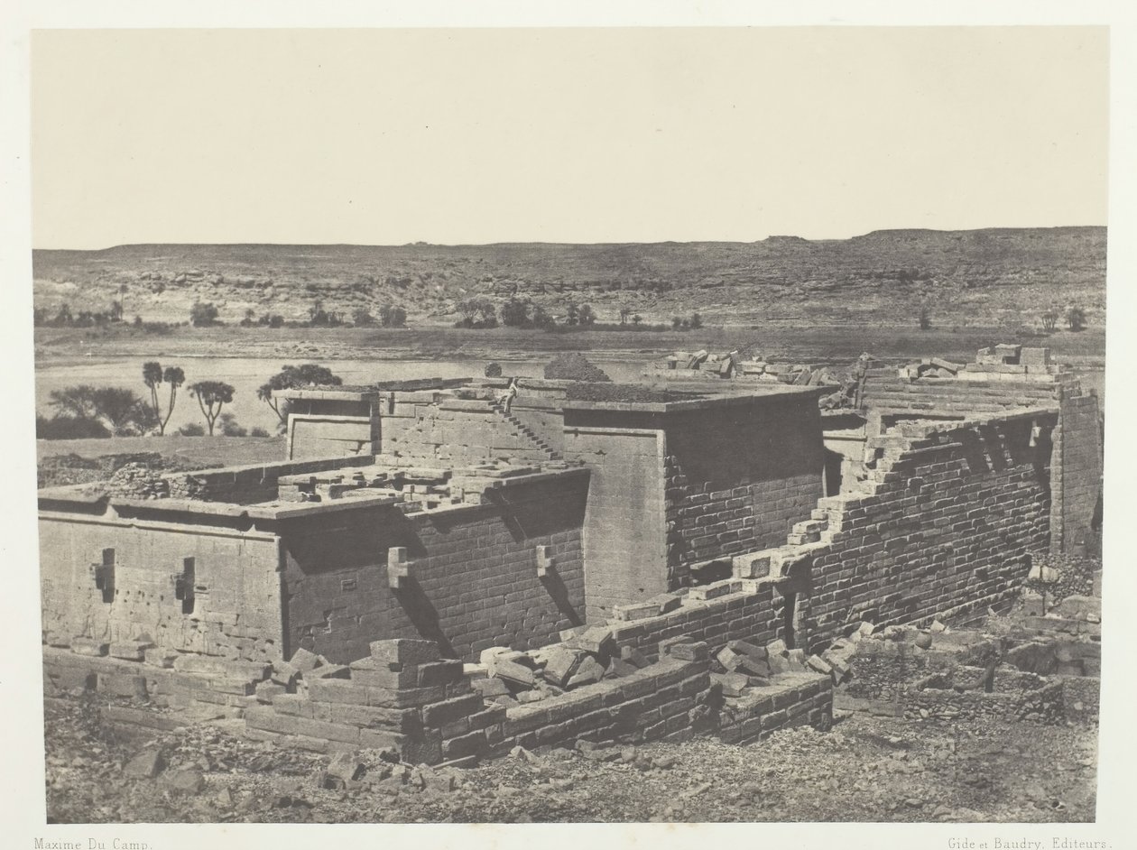 Kalabscheh, Vue Générale du Temple de Kalabscheh Talmis, Nubia, 1849-51, stampato 1852 da Maxime Du Camp