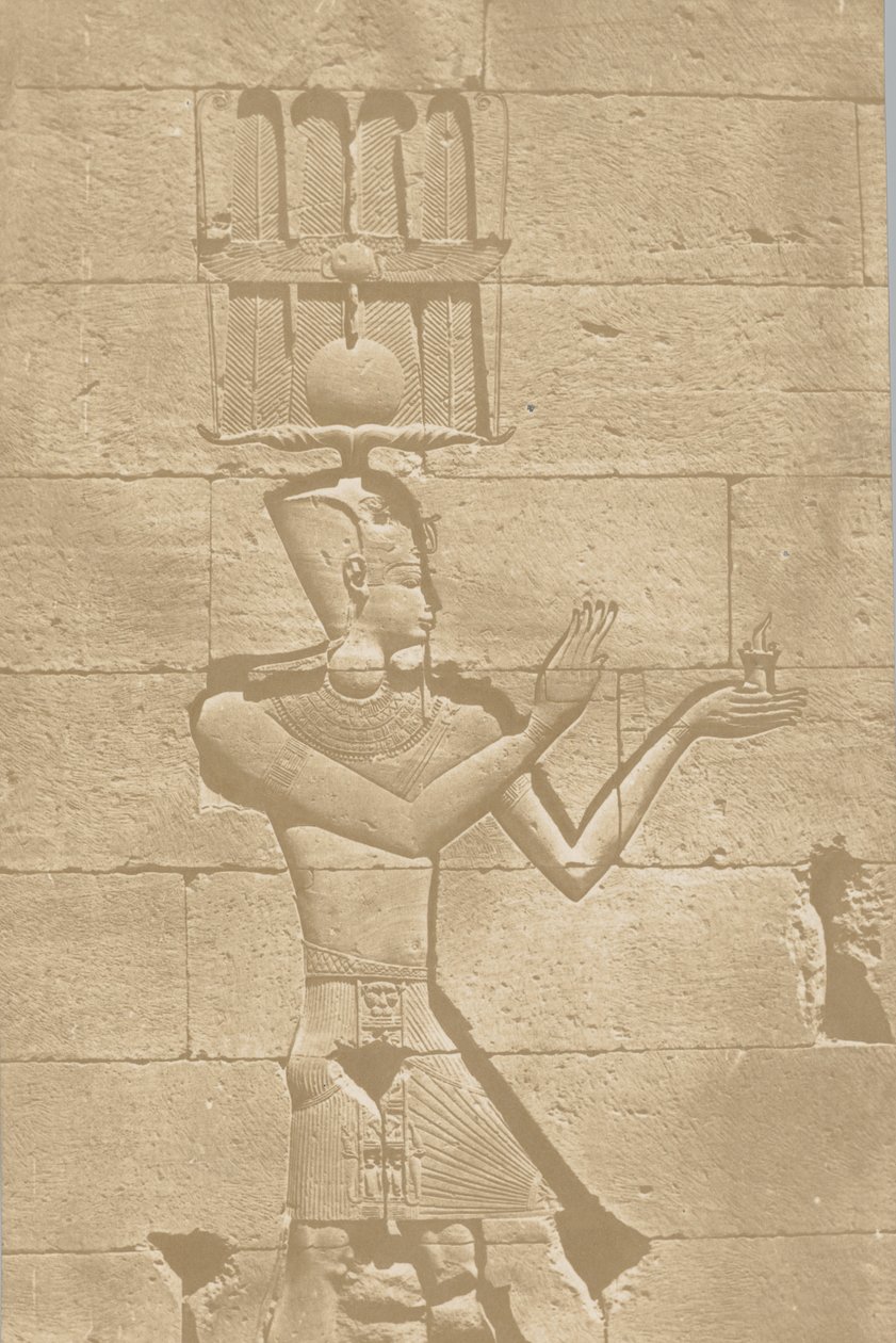 Kalabscheh, scultura della facciata posteriore del tempio, 1849-51 da Maxime Du Camp
