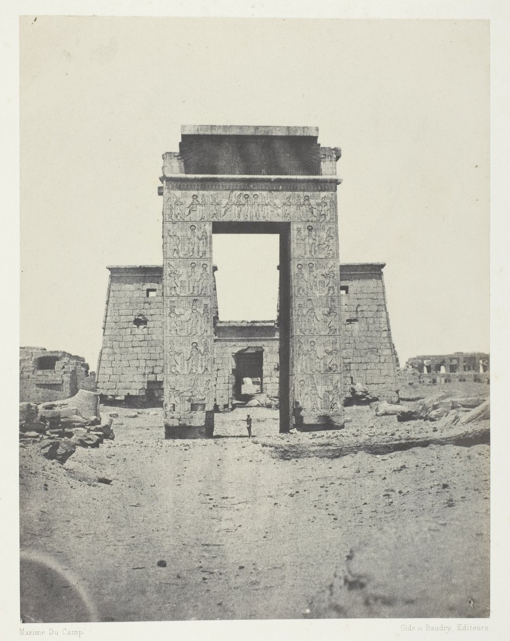 Karnak, Propilone del Tempio di Khons; Tebe da Maxime Du Camp