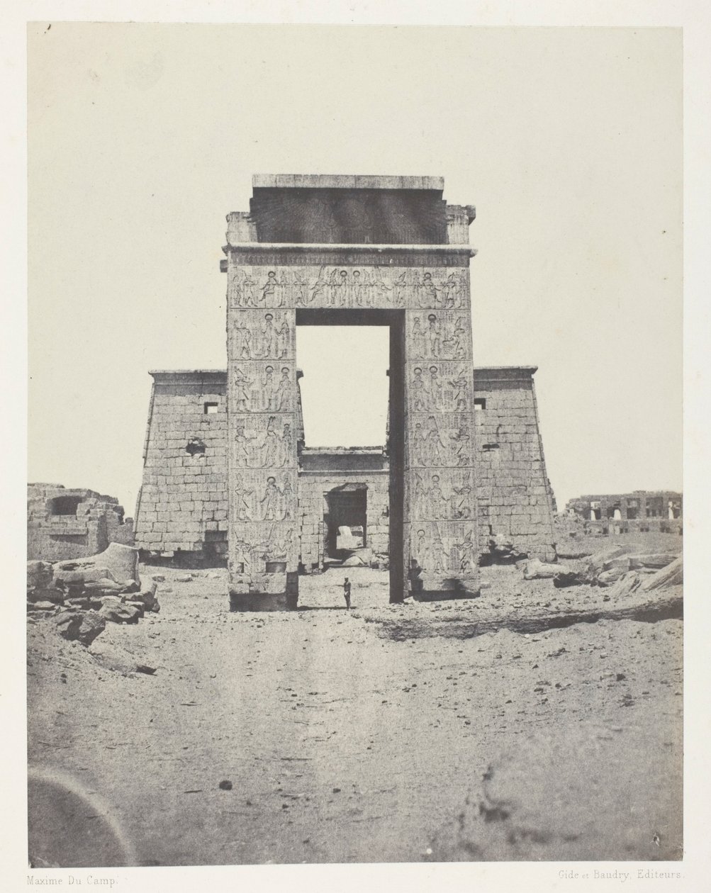Karnak, Propilone del Tempio di Khons; Tebe da Maxime Du Camp