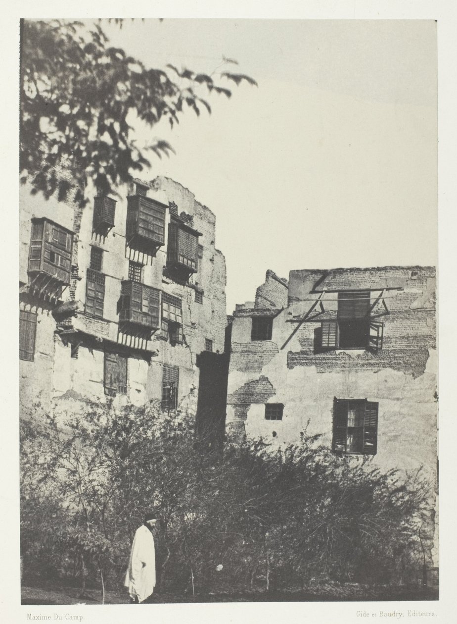 Casa e giardino nel quartiere Frank, Il Cairo da Maxime Du Camp
