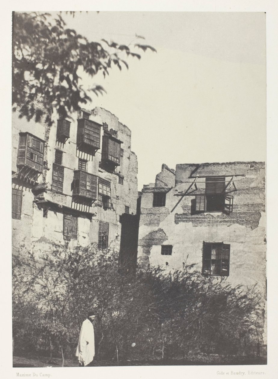 Casa e giardino nel quartiere Frank, Il Cairo da Maxime Du Camp