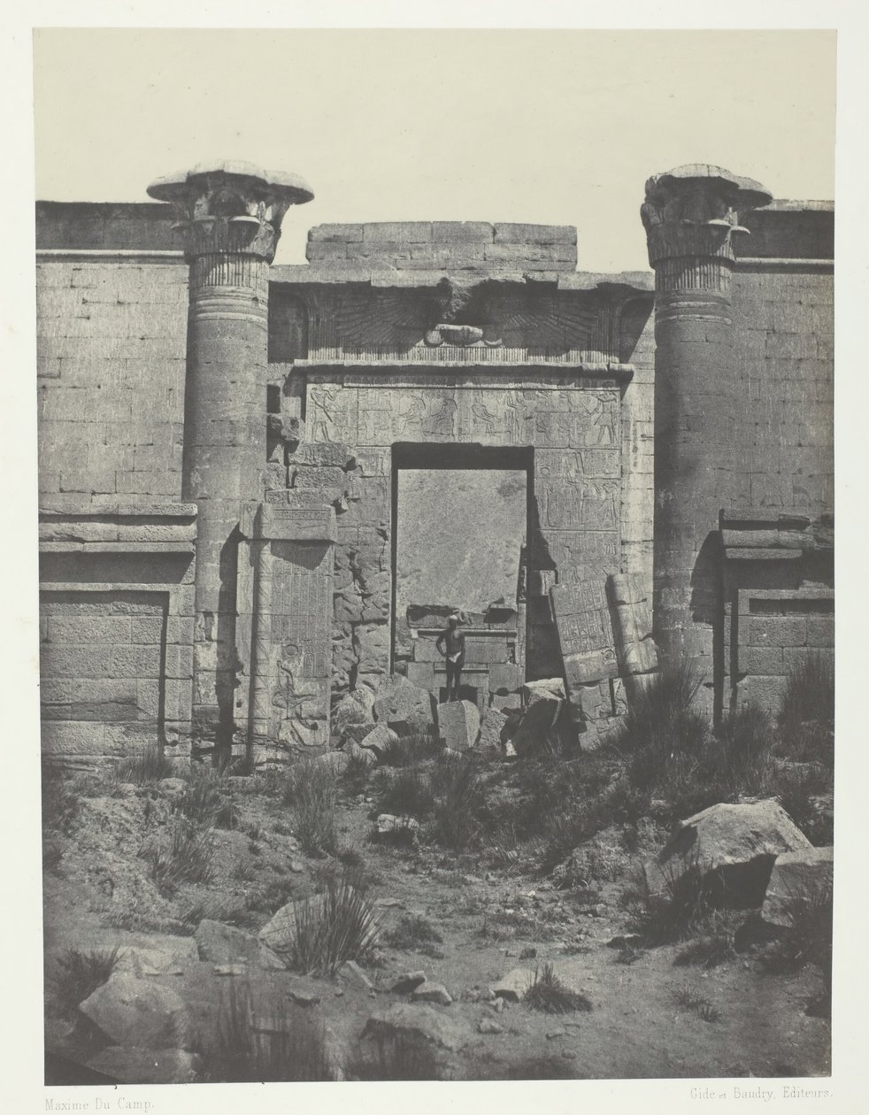 Médinet-Habou, Propilei del Thoutmoseum, Tebe da Maxime Du Camp