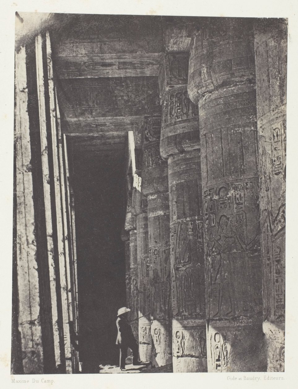 Médinet-Habou, Galleria del Palazzo di Ramsès-Méiamoun; Tebe da Maxime Du Camp