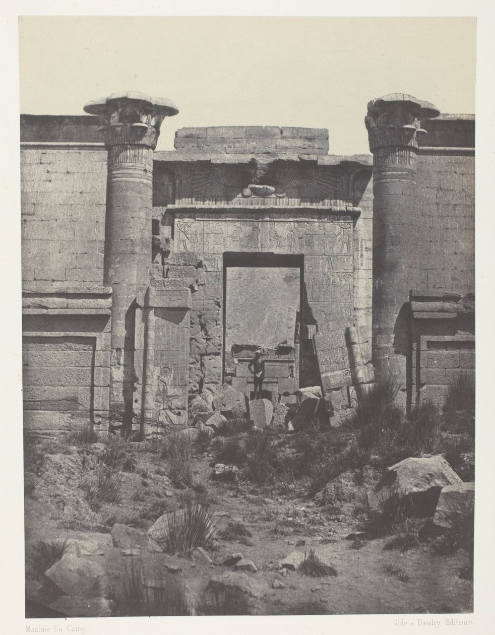 Médinet-Habou, Propilei del Thoutmoseum; Tebe da Maxime Du Camp