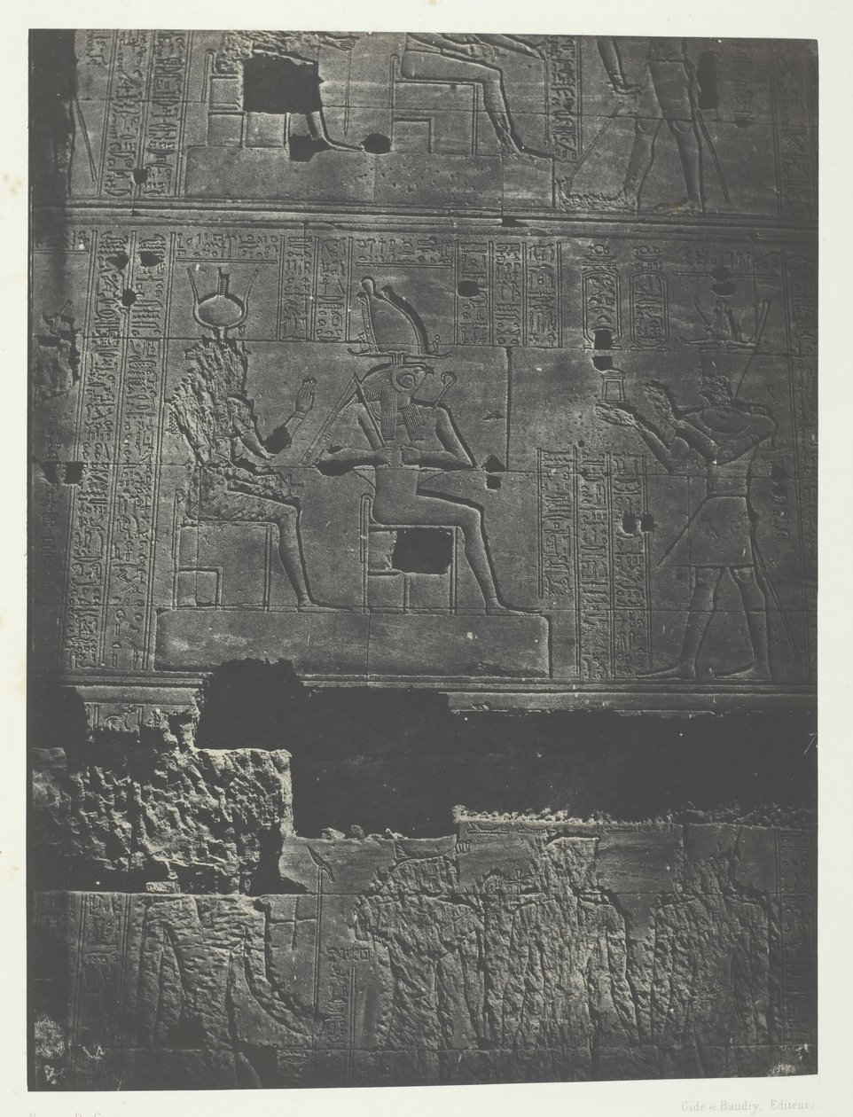 Muro Occidentale, Grande Tempio di Iside a File, Nubia, 1849-1851, stampato 1852 da Maxime Du Camp