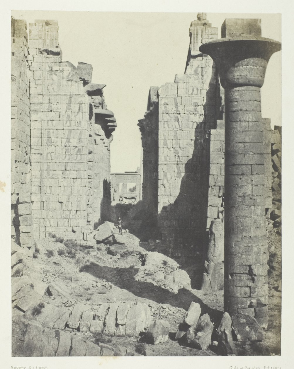 Palazzo di Karnak, Corte dei Bubastiti e Ingresso Principale della Sala Ipostila; Tebe da Maxime Du Camp