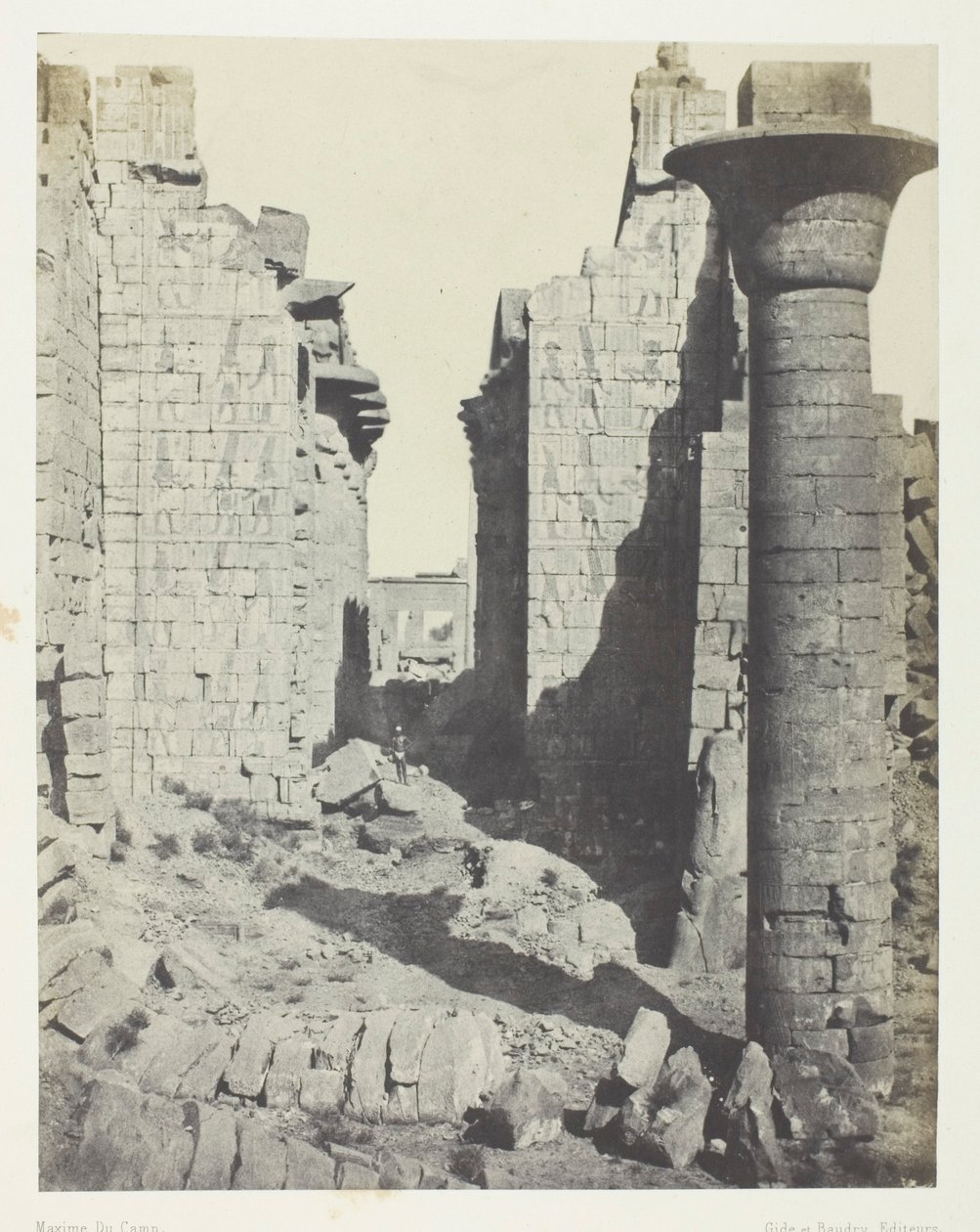 Palazzo di Karnak, Corte dei Bubastiti e Ingresso Principale della Sala Ipostila; Tebe da Maxime Du Camp