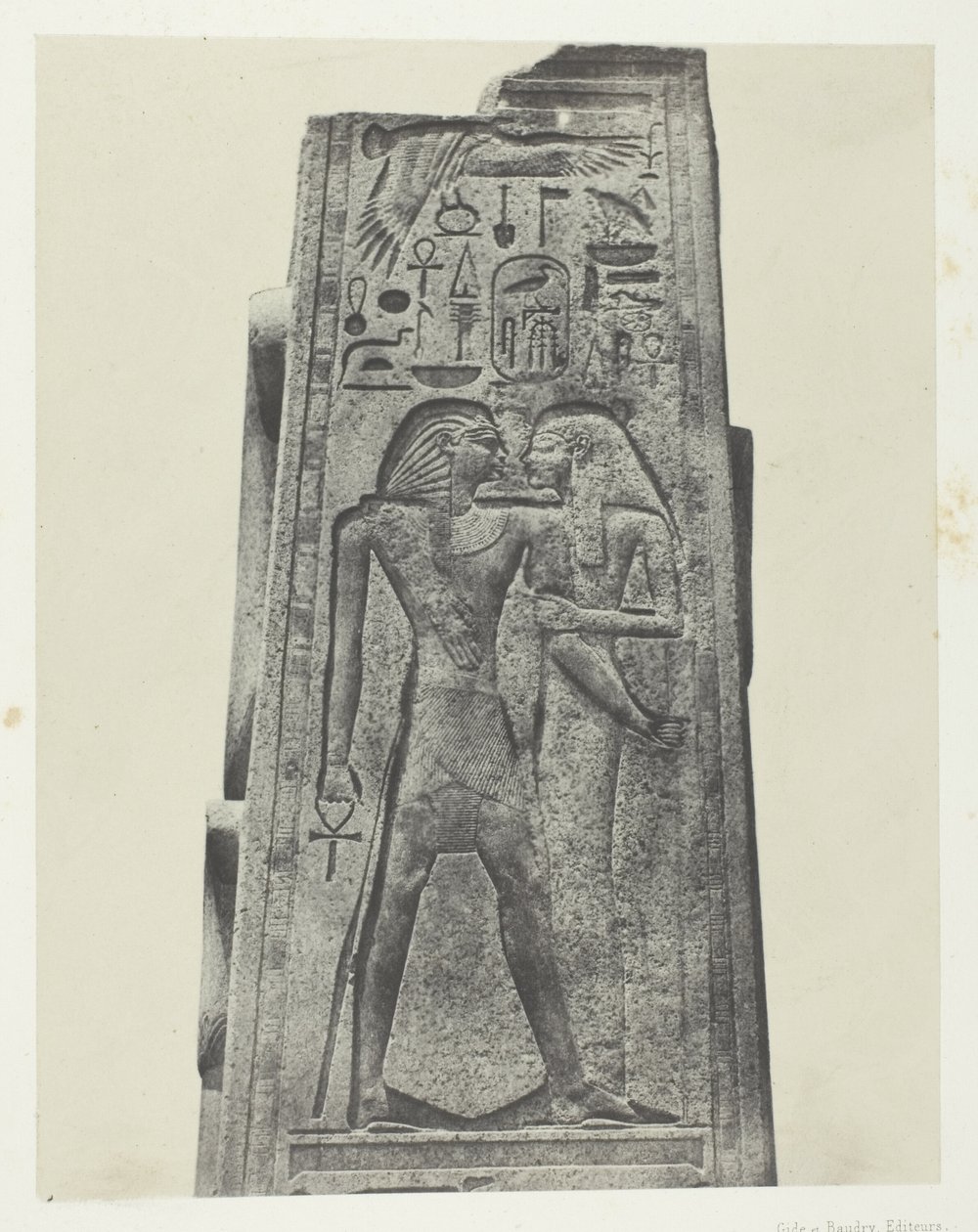 Palais de Karnak, Pilastro davanti al Santuario di Granito; Tebe da Maxime Du Camp