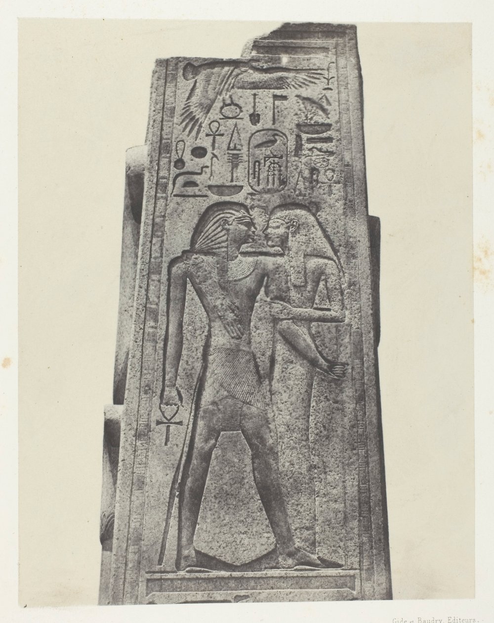 Palais de Karnak, Pilastro davanti al Santuario di Granito; Tebe da Maxime Du Camp
