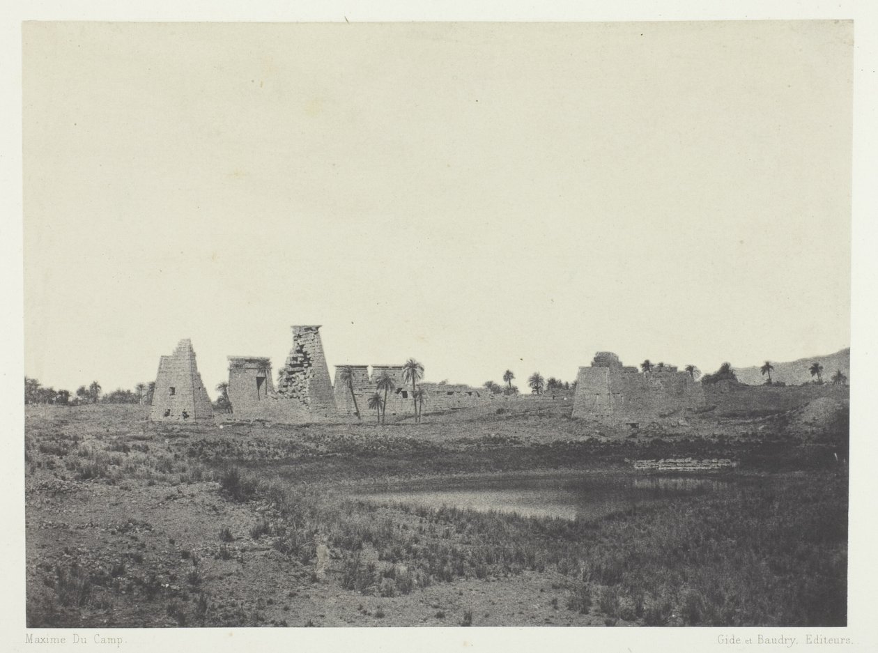 Palais de Karnak, Propilei del Sud; Tebe da Maxime Du Camp